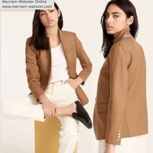 J Crew Regent Wool Flannel Blazer/Jacket Camel - Size 12P
